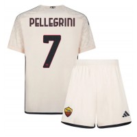 Camisa de Futebol AS Roma Lorenzo Pellegrini #7 Equipamento Secundário Infantil 2023-24 Manga Curta (+ Calças curtas)